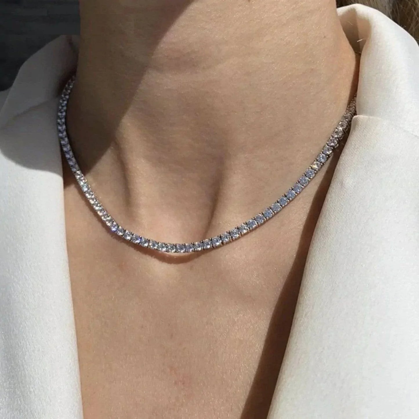 Tennis chain necklace