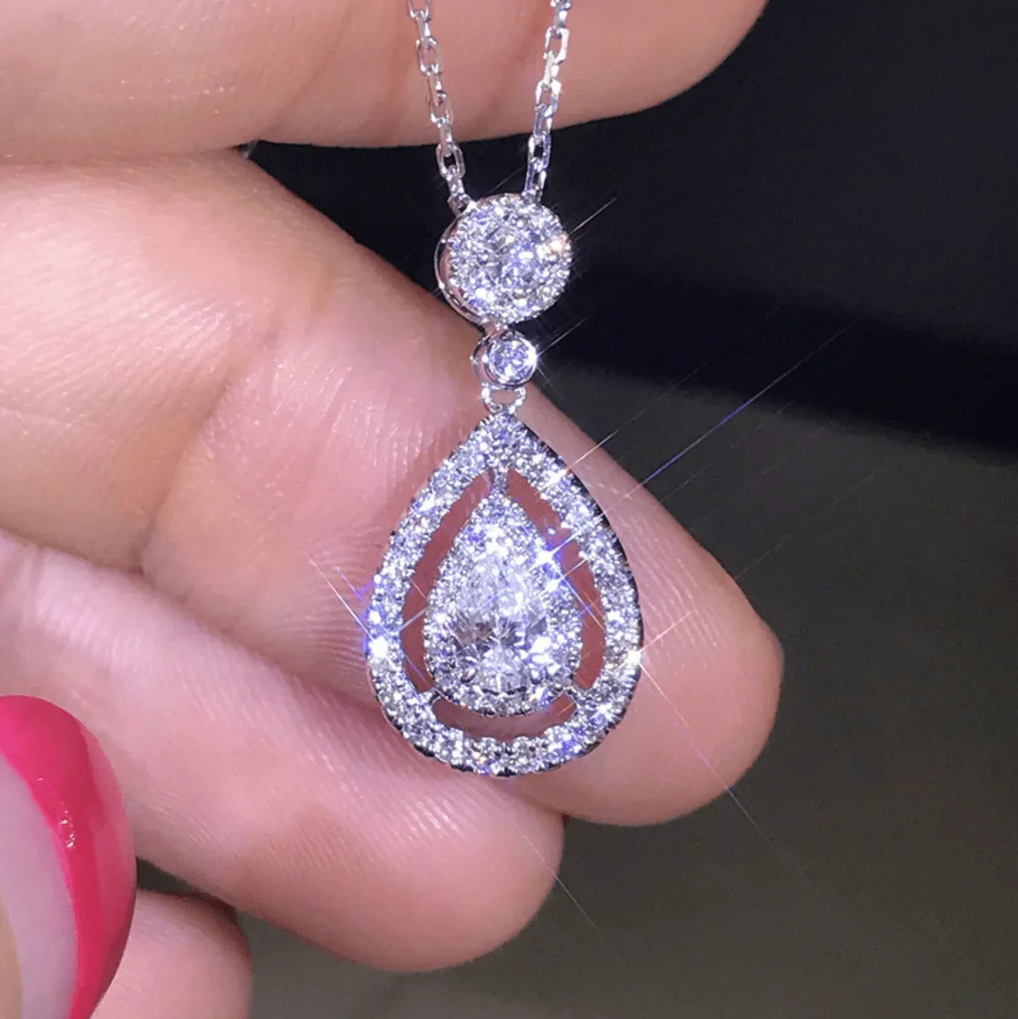 Charlotte necklace with teardrop pendant