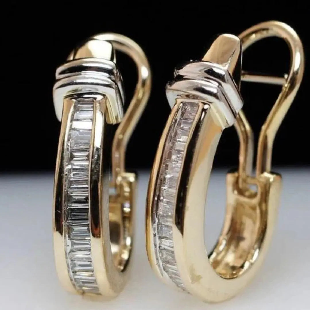 Vintage Gold-Tone and Clear Crystal Earrings