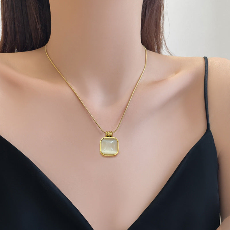 Rousseau Gold-Tone Opal Necklace