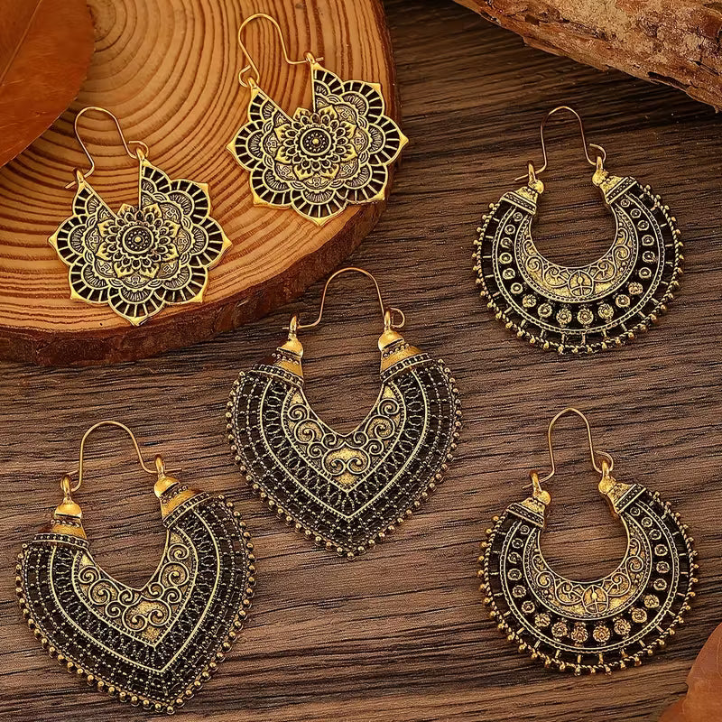 Set of 3 vintage bohemian earrings