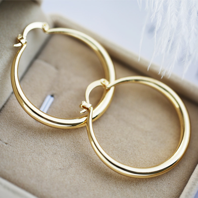 Vintage Gold-Tone Hoop Earrings