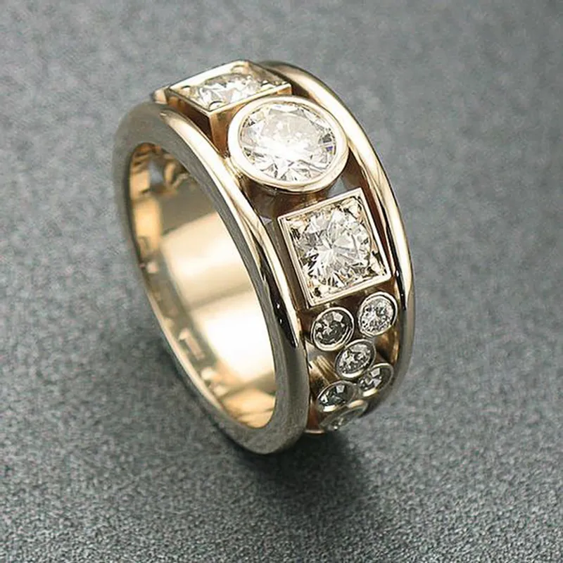 Vintage Gold-Tone Ring with Zirconia Accents