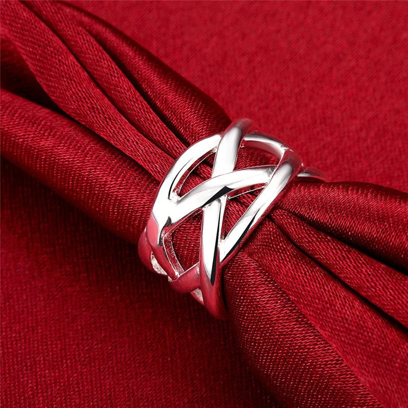925 silver braided design ring