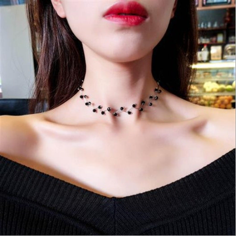 Talise Dark gemstone vine necklace