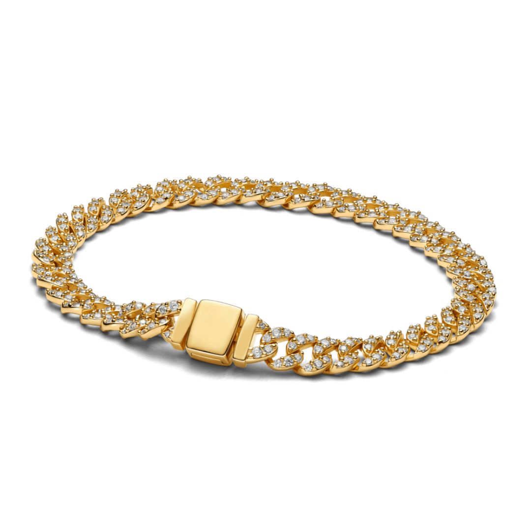 Cuban Pavé Bracelet | Gold-Tone
