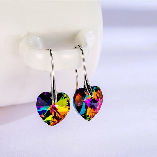 925 silver heart-shaped earrings