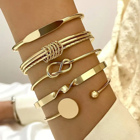 Elegance Knot Bracelet Set | Gold-Tone