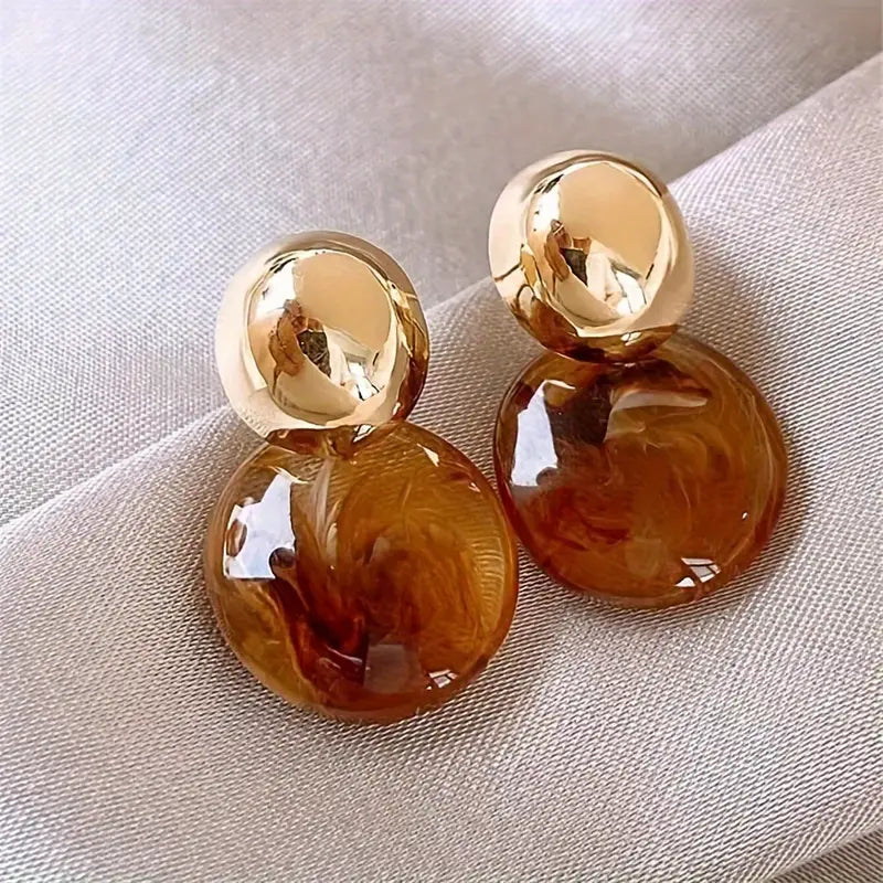 AuréLie Amber Pendant Earrings | Gold-Tone