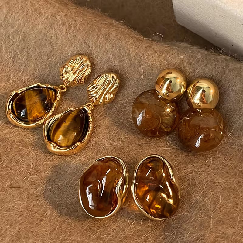 Set of 3 Vintage French Style Earrings