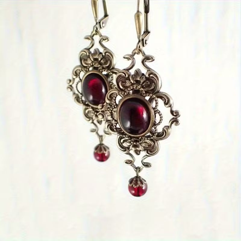 Red gemstone earrings