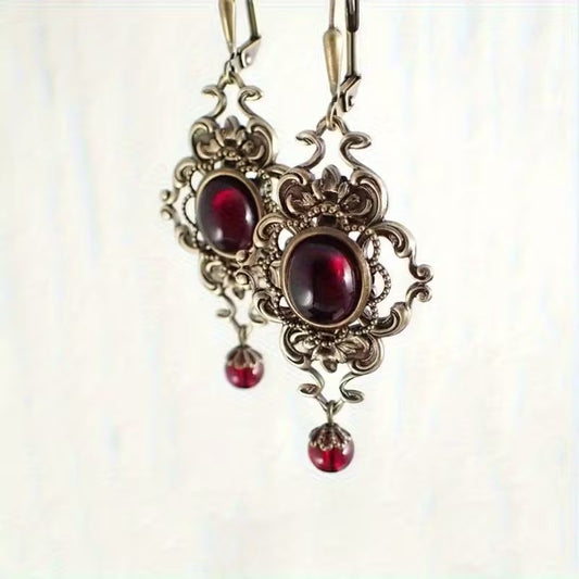 Red gemstone earrings