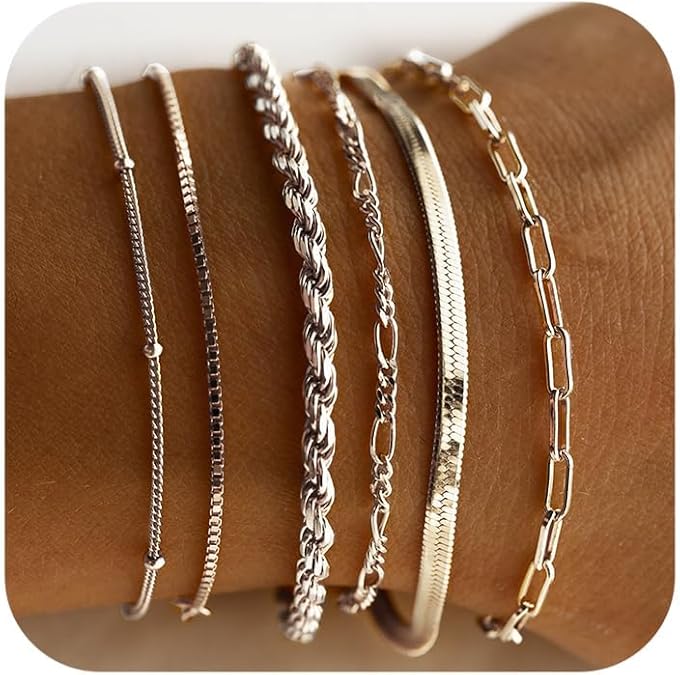 Isabella Vernetta Bracelet Set | White Gold-Tone