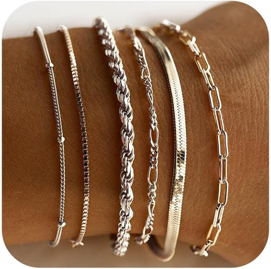 Isabella Vernetta Bracelet Set | White Gold-Tone