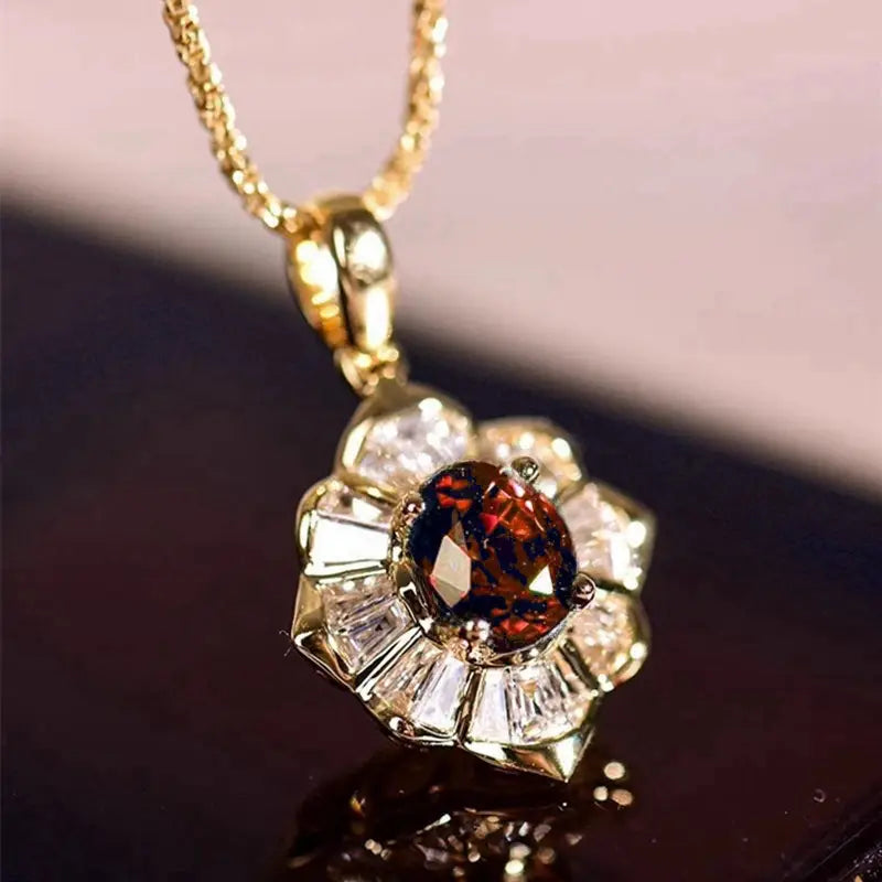 Kavella Solcrimson Necklace | Gold-Tone