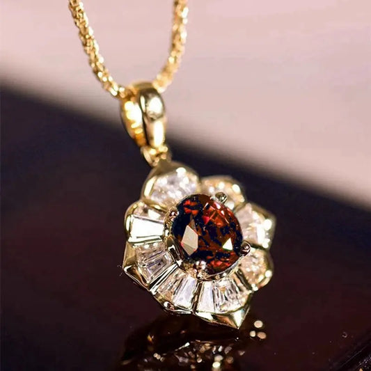 Kavella Solcrimson Necklace | Gold-Tone