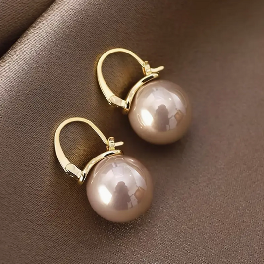 Vintage freshwater pearl hoop earrings