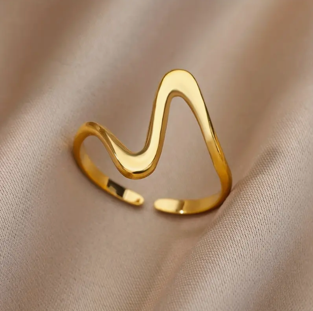 Wave 18 Gold-Tone Design Ring