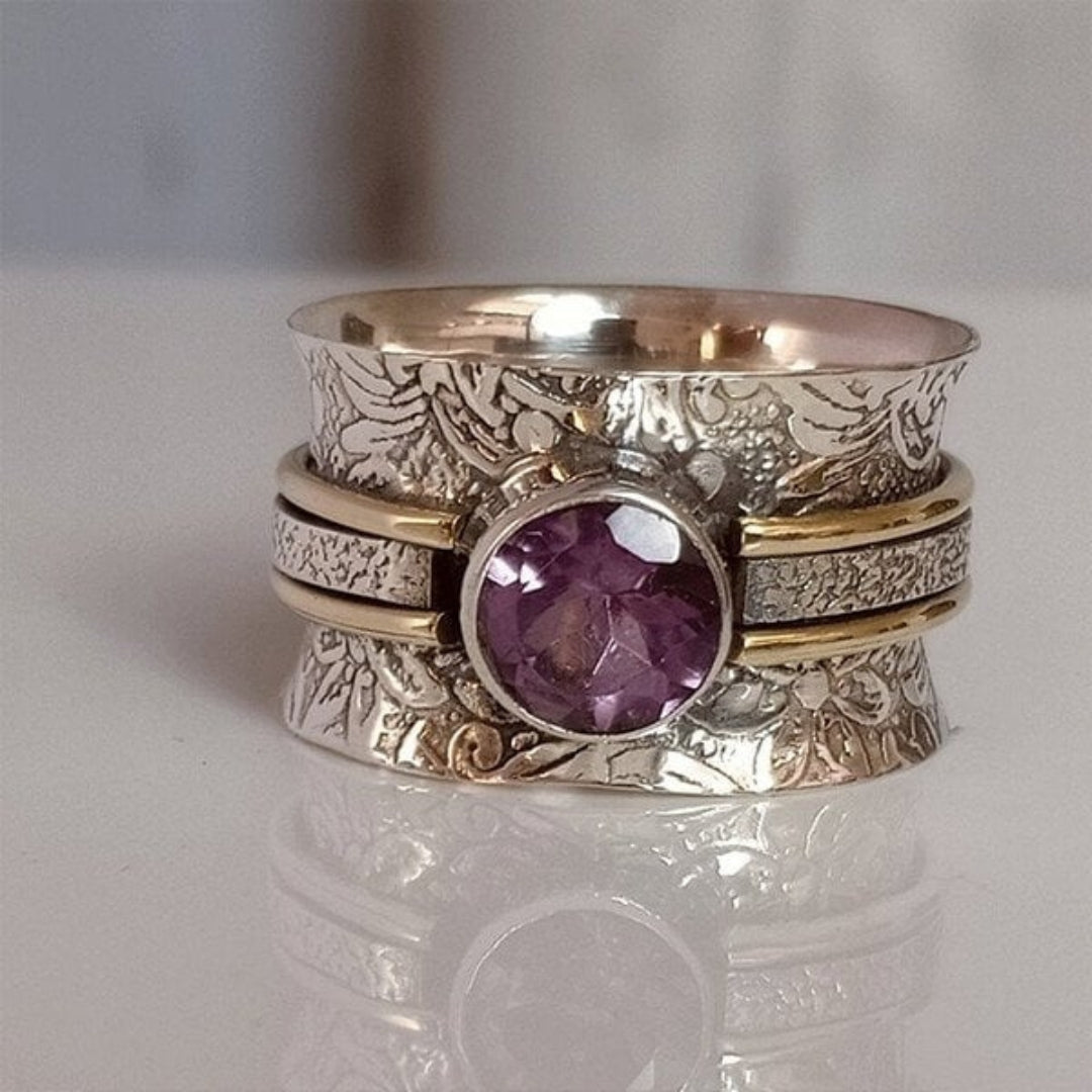 Bohemian crystal ring for meditation