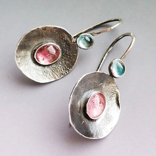 Vintage Silver Bicolor Earrings