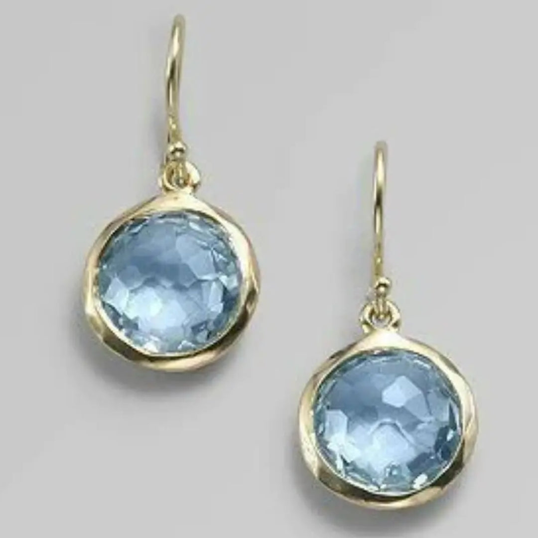 Vintage inlaid blue crystal earrings