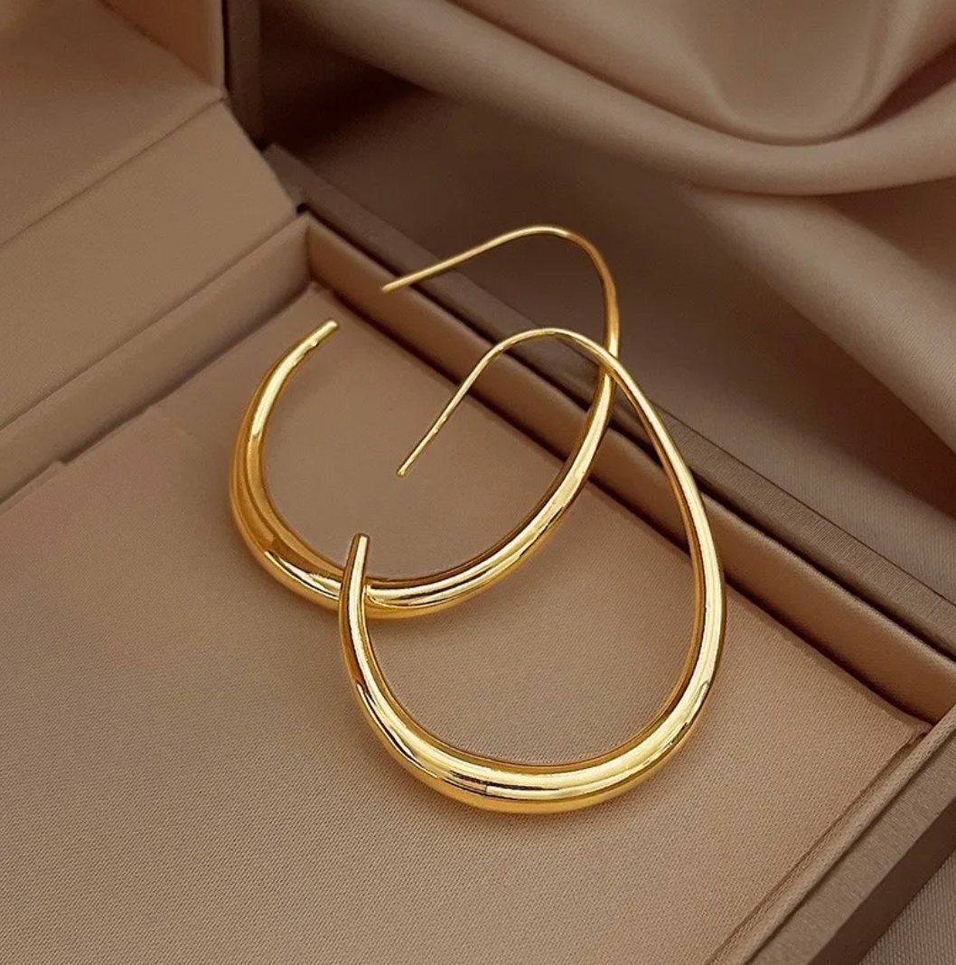 Large Gold-Tone Earrings