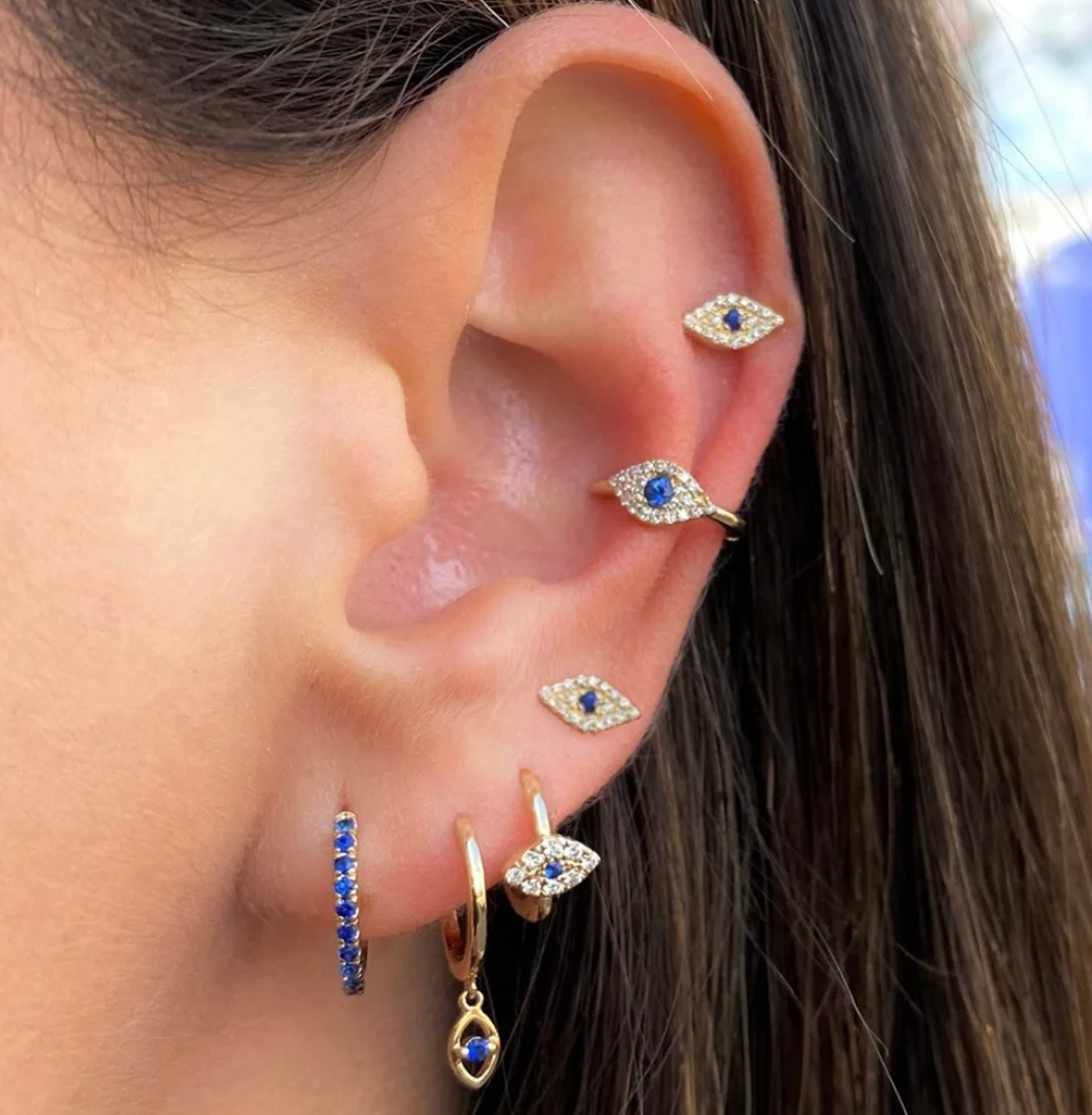 Gold-Plated Evil Eye Earrings
