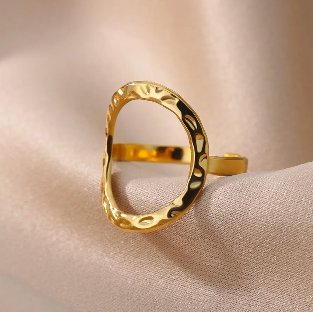 Gold-Plated Ring with Large Circle