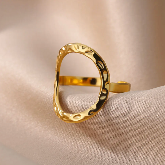 Gold-Plated Ring with Large Circle