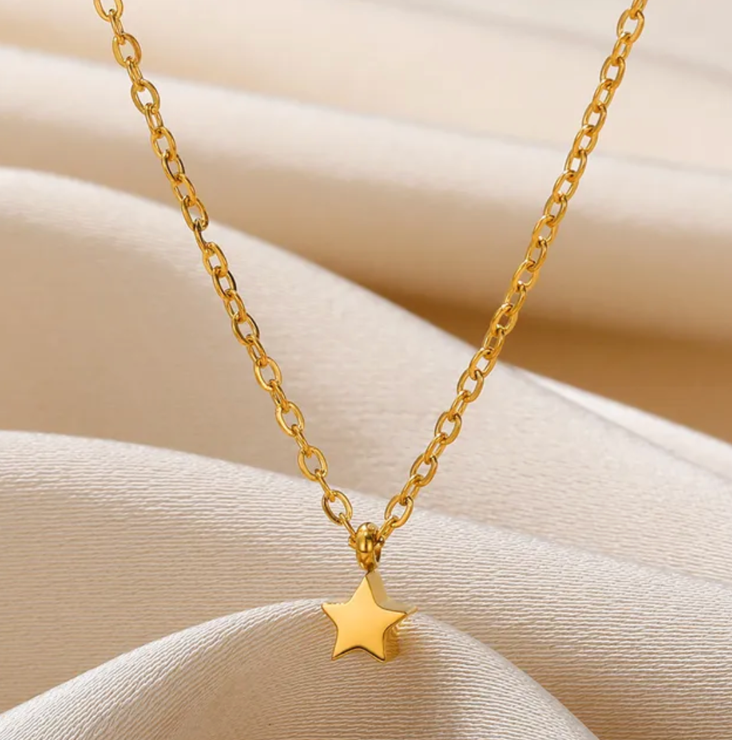 Gold-Plated Necklace with a Very Small Star Charm