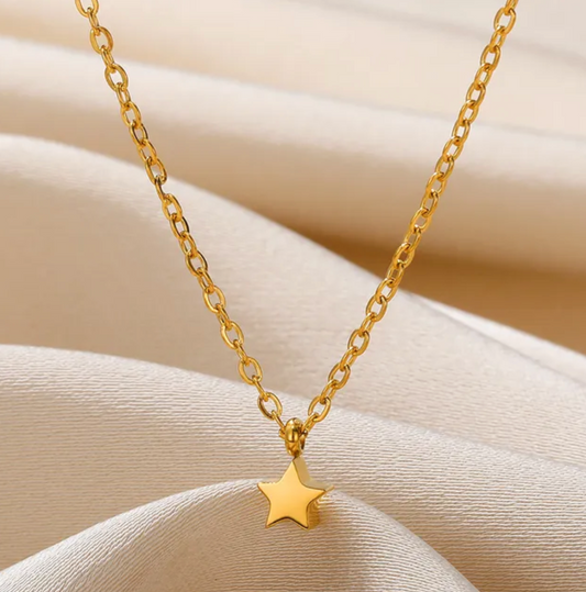 Gold-Plated Necklace with a Very Small Star Charm