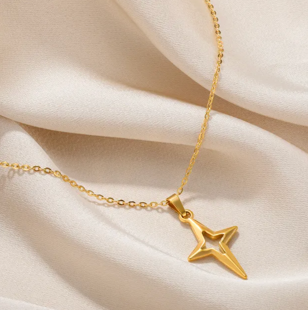 Gold-Plated Necklace with Shooting Star