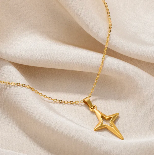 Gold-Plated Necklace with Shooting Star