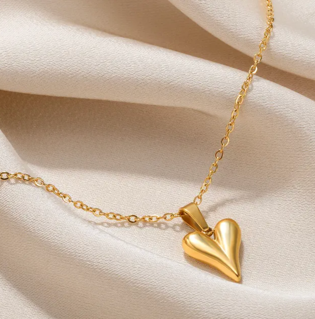 Gold-Plated Necklace with a Heart Charm