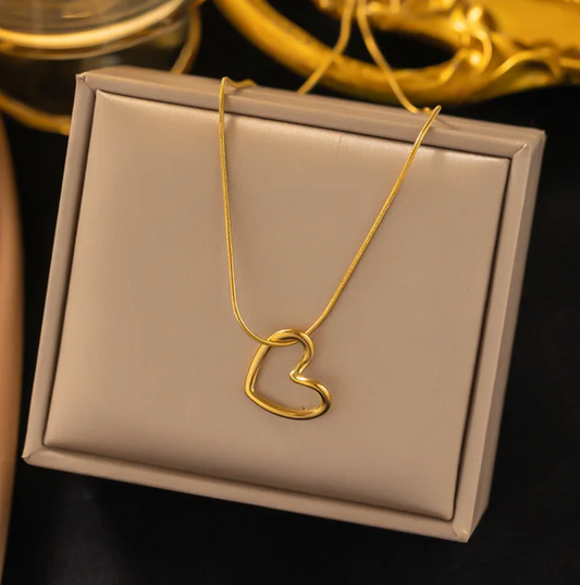 Gold-Plated Minimalist Heart-Shaped Necklace