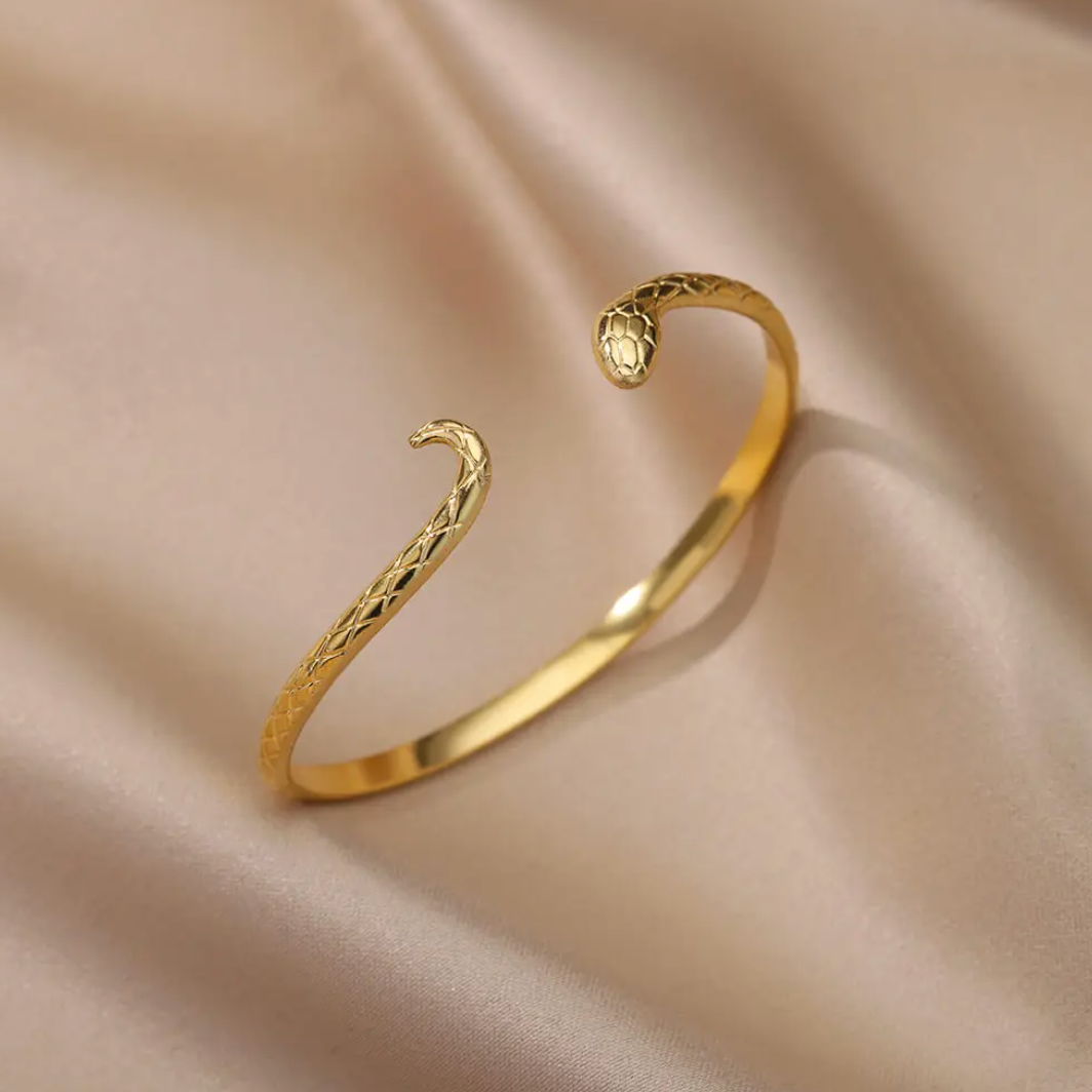 Gold-Plated Serpent Bracelet