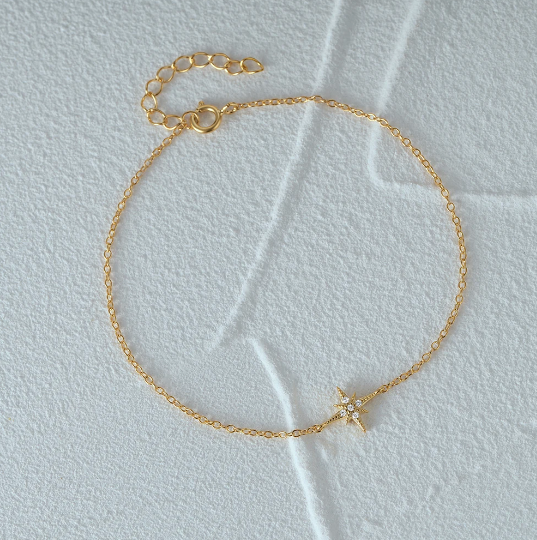 Fine Gold-Plated Bracelet with Small North Star