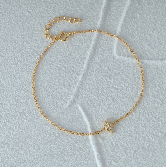Fine Gold-Plated Bracelet with Small North Star