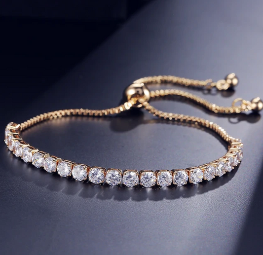 Gold-Tone Bracelet with Crystal Accents