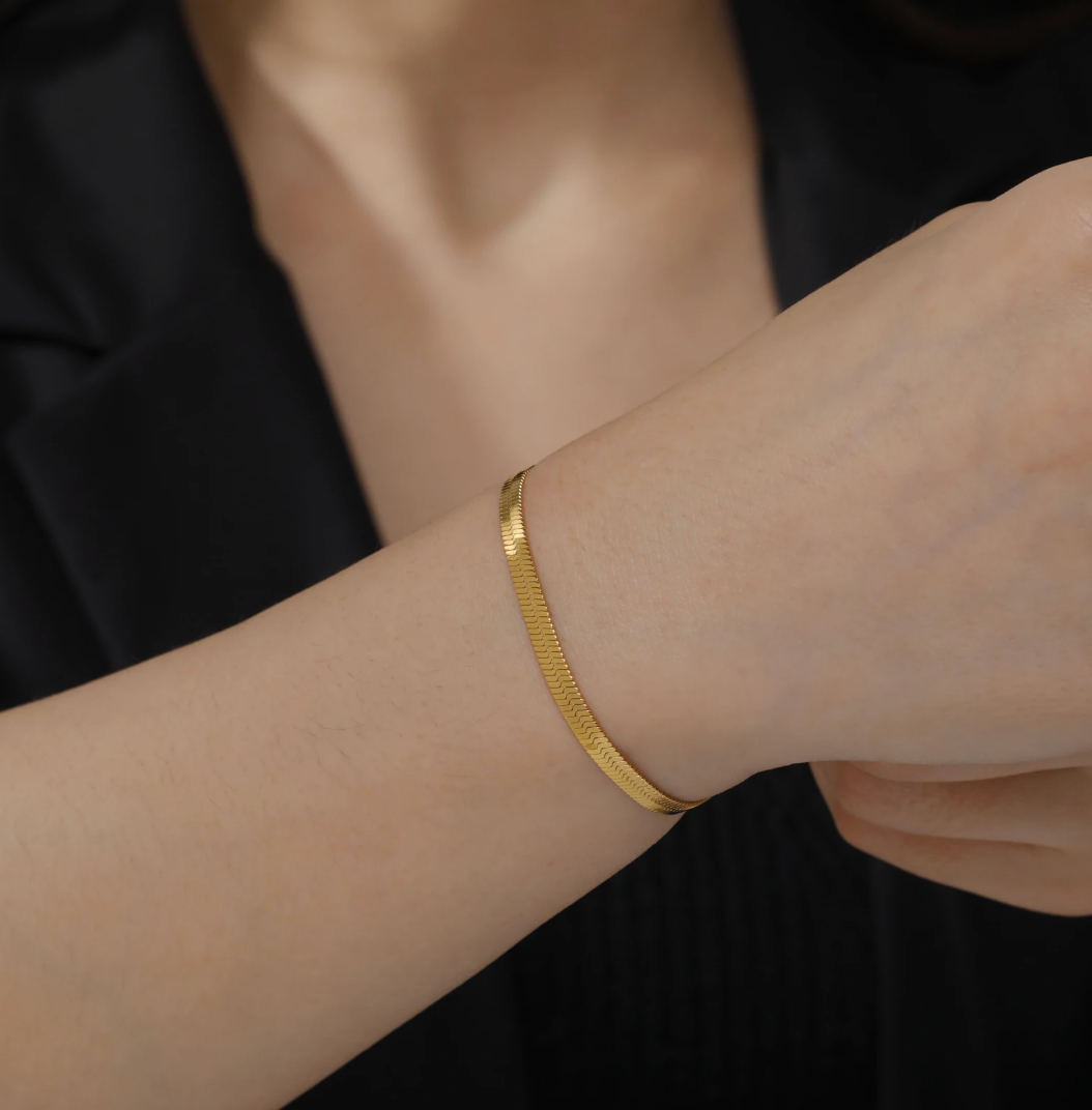 Gold-Plated Serpent-Shaped Bracelet