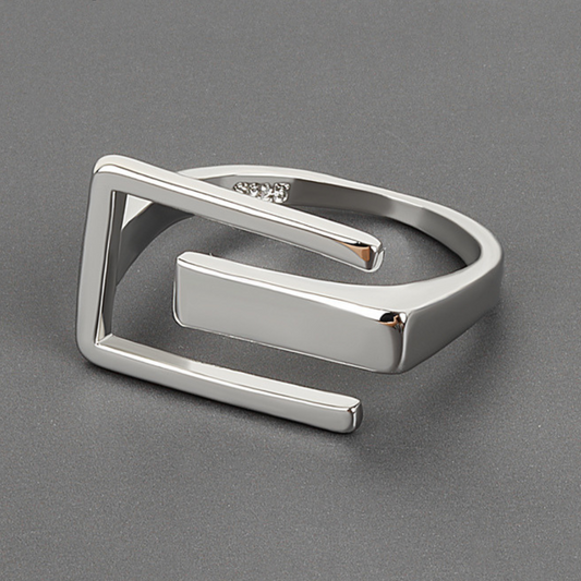 Adjustable modernist 925 silver ring