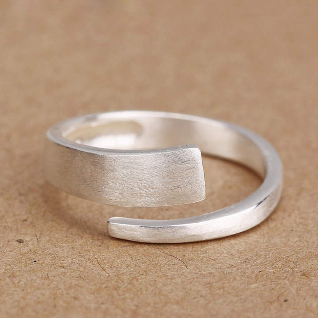 Simple adjustable 925 silver ring