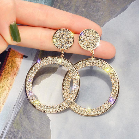 Gold-Tone and Silver Zirconia Earrings