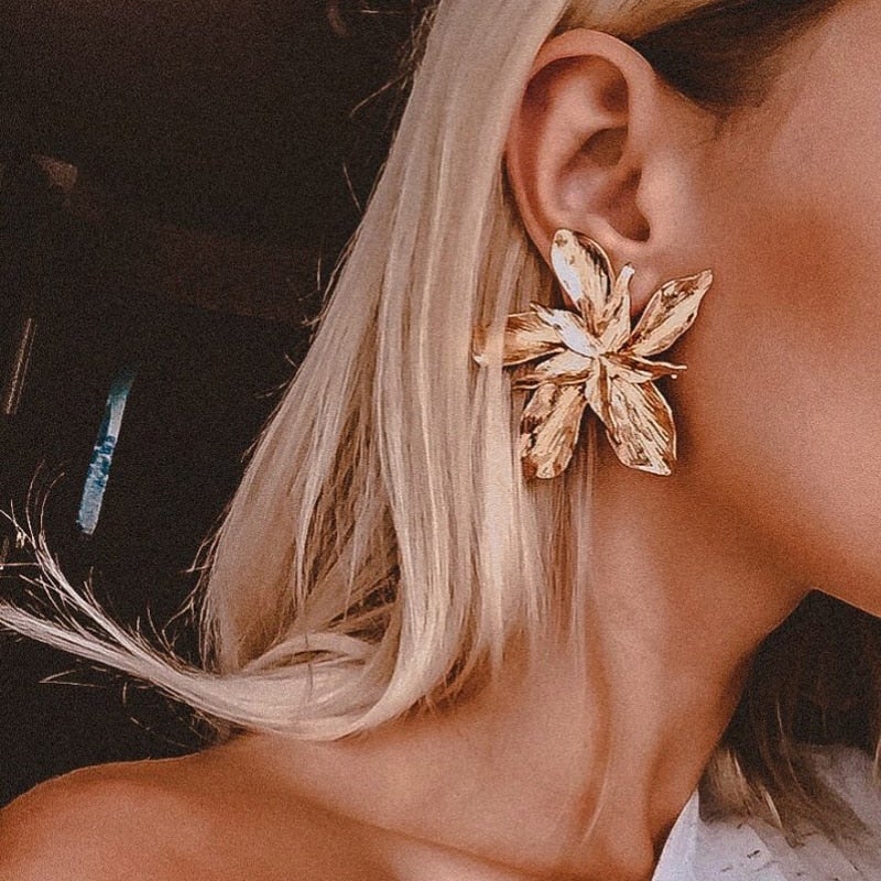 Gold-Tone Lucky Flowers Earrings