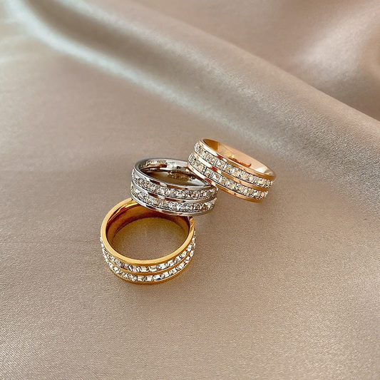 Vintage Gold-Tone Ring with Zirconites