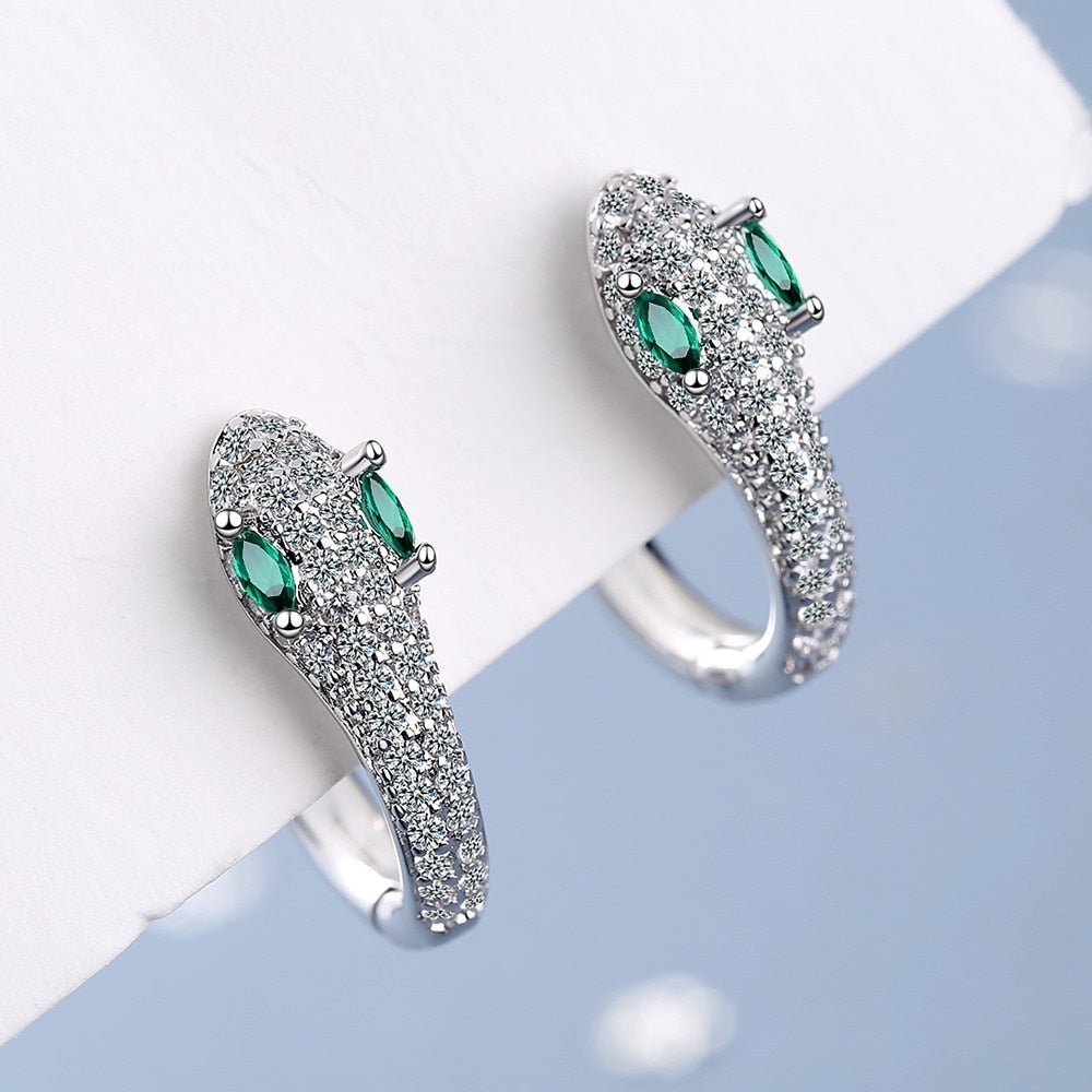 Silver-Tone Serpent Earrings
