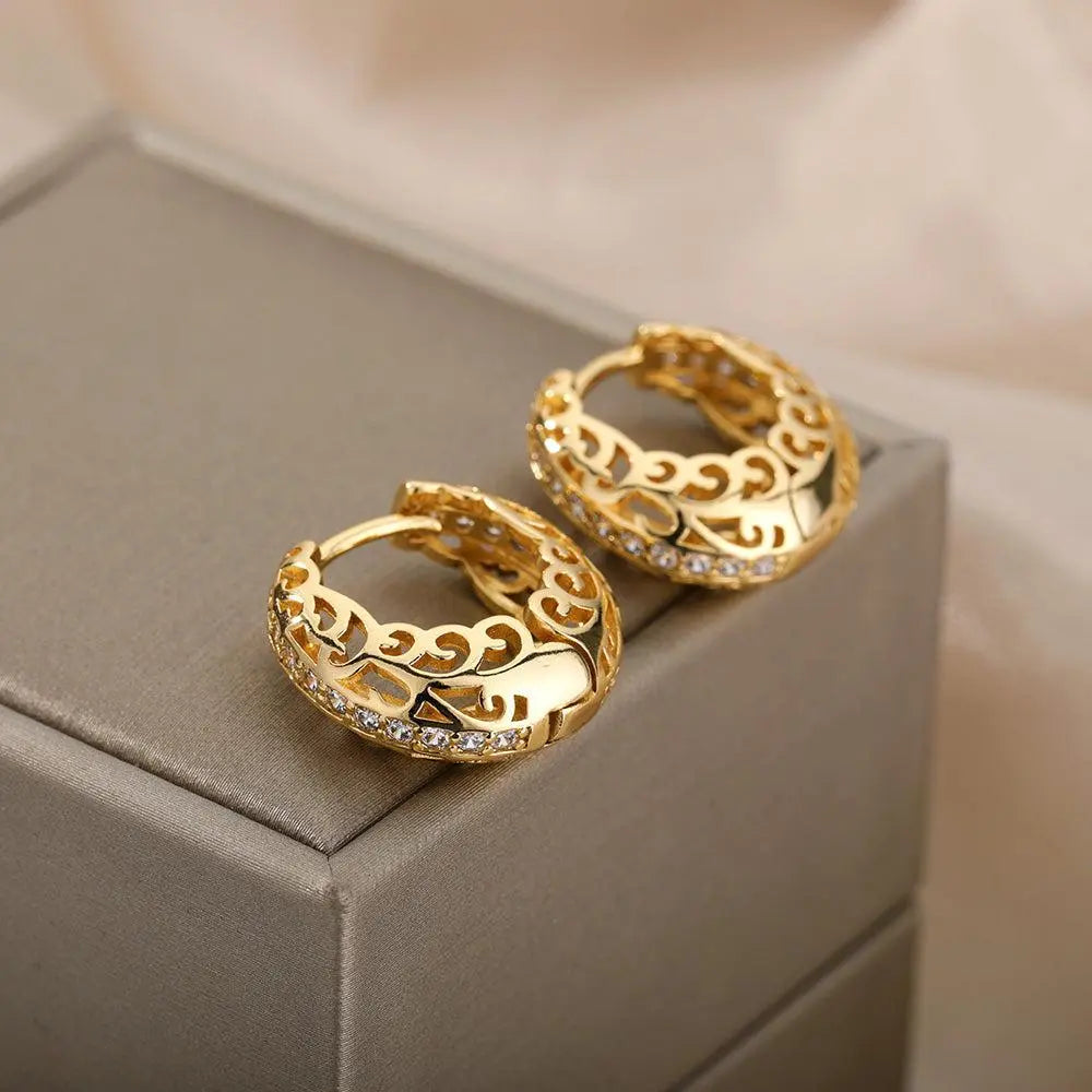 Minimalist Gold-Tone Mandala Earrings