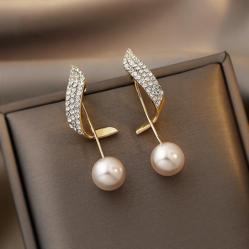 Gold-Tone Pearl Earrings