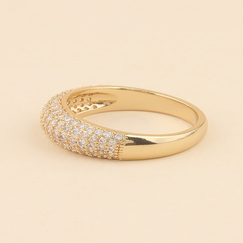 Gold-Tone Crystal Dome Ring