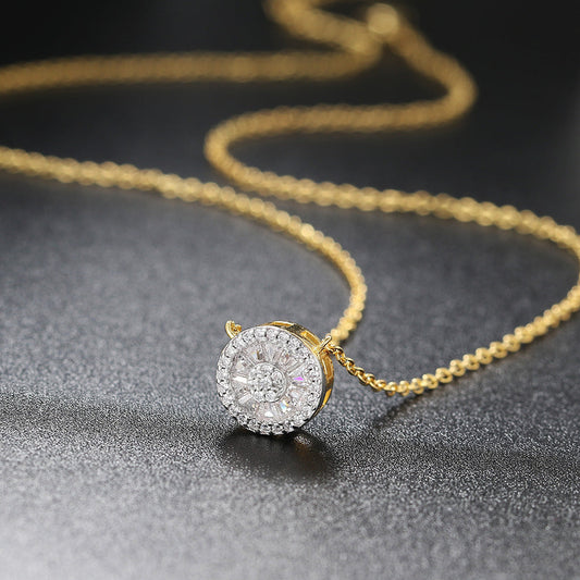 Anne-Marie golden round crystal necklace